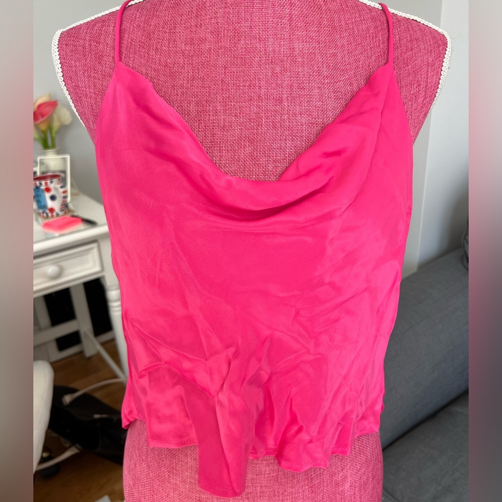 Hot Pink Cowl Zara Top
